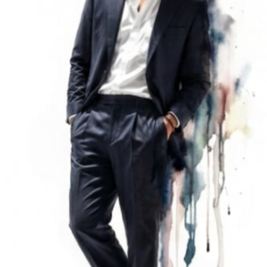 Men's Slim-Fit Navy Blue Suit