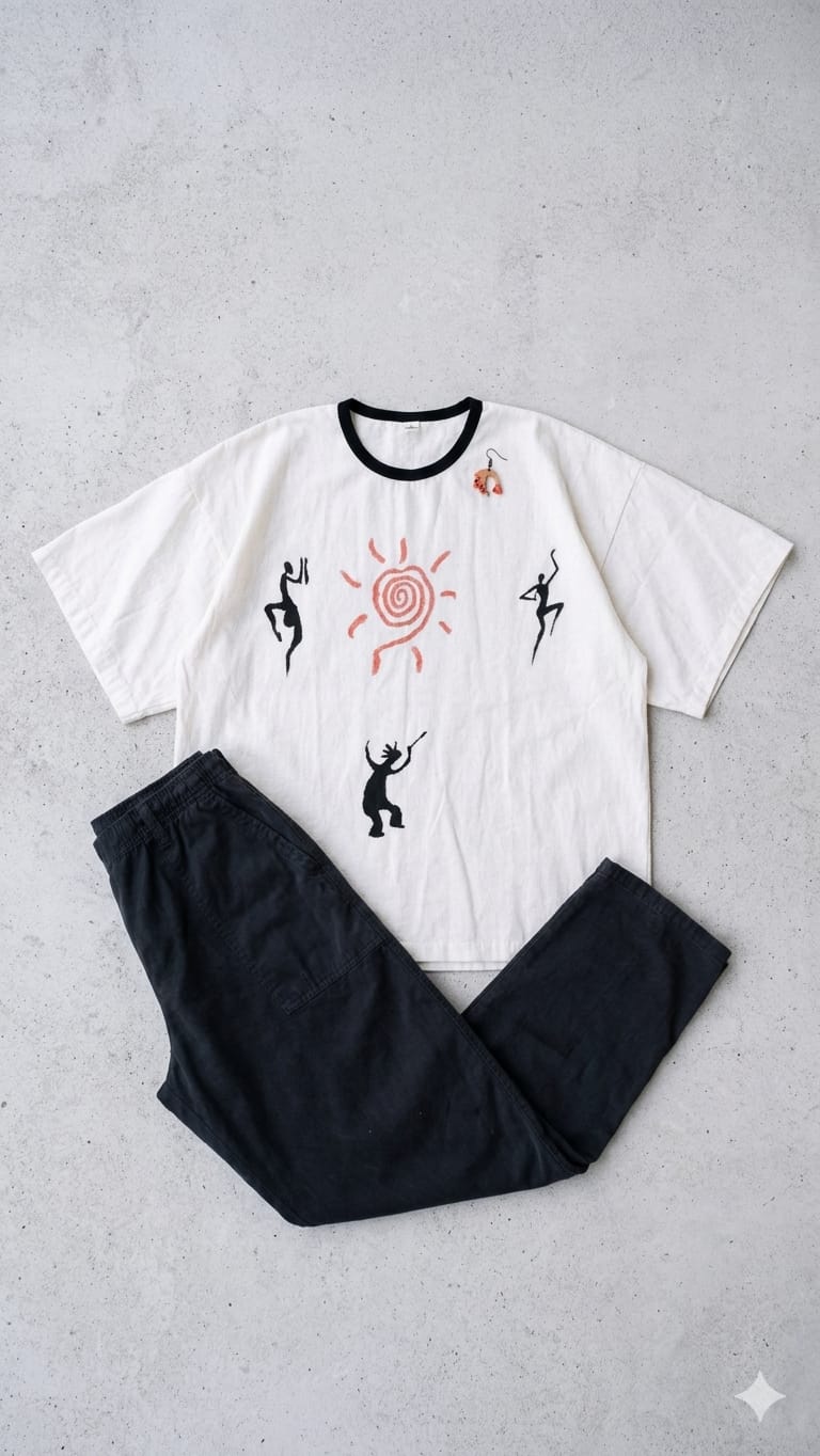 Tribal Graphic Oversized T-Shirt - Image 5